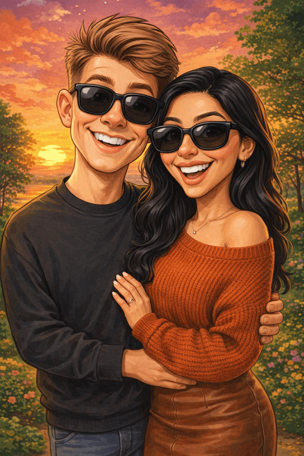 Exemplu caricatură cuplu 1