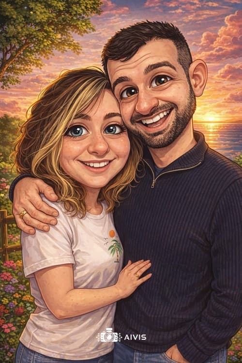 Exemplu caricatură cuplu 1